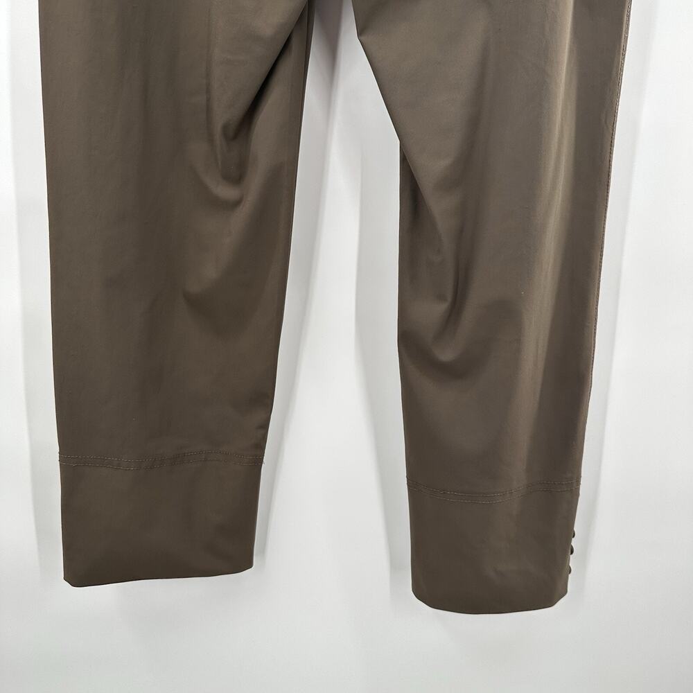 IC Connie K Pants Womens Medium Brown Tan Pull on‎ Crop Stretch Slinky Art - Picture 5 of 13